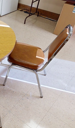 [#B4] Brown Leather Breakroom Chair