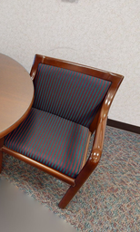 [#B9] Striped Wooden Guest Chair