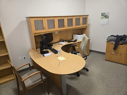 [#E6-20] L-Shape Curvy Desk w/ Storage