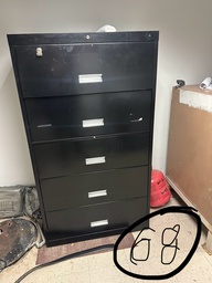 [#D12-68] File Cabinet - 5 Drawer black