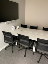 [#C8-89] Wall Supported White Meeting Table 5x42