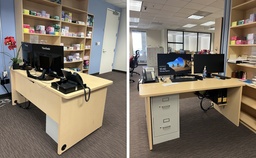 [#E2-8] Light brown desk 63"x34"