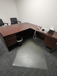 [#E6] Dark Wood L-Shape Desk