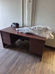 [#E4-14] Mahogany Double Ped Desk