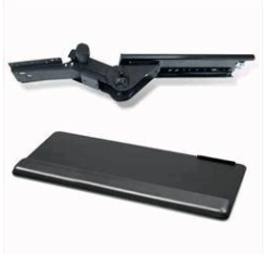 [#H8-12] Keyboard Tray, Lift &amp; Lock Dial-a-Tilt Articulating Arm, 21.75" Track, 27" Rectangle Platform