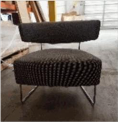 [#B12-18] Tauro Lounge Chair, Metal Sled Base (29.25Wx29.75Dx26.75H)