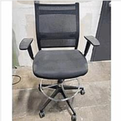 [#B13-25] Wit, Midback, Extended Stool Kit, Mesh Back, Basic, Height Adj Arms