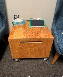 [#C11-212] Side Table wood box with casters