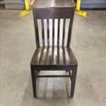 [#B9-4] Chair - Brown W/Vertical Slotted Back, Molded Seat