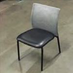 [#B9-12] Jersey; Guest Chair, Black Leather/Vinyl, Mesh Back
