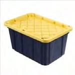 [#D19-61] Tote Bin W/Lid, 27 Gallon Capacity, Yellow/Black