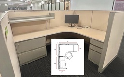 [#A3-96] L-Shaped Workstation #2