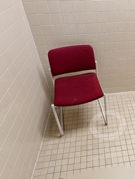 [#B9] Red Guest Chair, White Legs