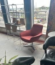 [#B12-92] Red Lounge Chair