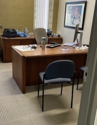 [#E3-55] Single Ped Straight Desk 