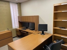 [#E4-69] Double Ped Straight Desk 