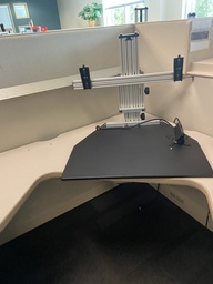 [#H10-50] Silver and Black Kangaroo Desk