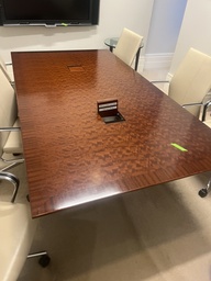 [#C6-7730] Conf Table W/Walnut Anigre Finish (2 Bases) *Fair Condition*