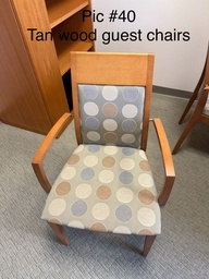 [#B9-40] Tan wood guest chairs