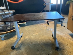 [#C12-30] Dark Wooden Rolling Table - Chipped/Scuffed