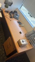 [#E2-14] 75cm x 160cm x 80cm large rectangular desk with a light maple wood laminate