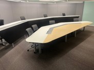 [#C7-31] HALF-OCTOGON TABLE W/ 4 POWER BOXES