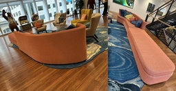 [#B7-4] 2 Piece Orange Sofa