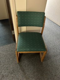 [#B8-37] Green Side Chairs w wood frame