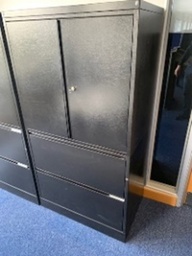 [#D12-17] Black cabinets with drawers, 80x50x152cm