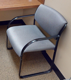 [#B8-5] Grey metal guest chair
