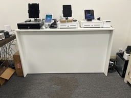 [#D21-36] Tall white island style cabinet