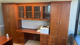 [#D23-7] Executive Hutch Glass Door w/ Cabinet