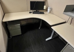 [#E10-40] L-shaped Height Adjustable Desk (LH)