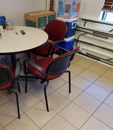 [#B4-7] Red Stack Chairs