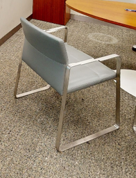 [#B8-2] Guest Chair - Grey Metal Frame
