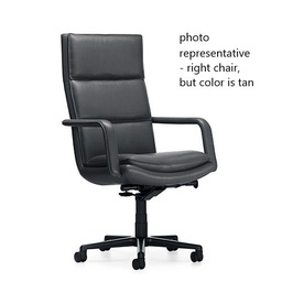 [#B4-21] ELITE 591 AUDITORIM CHAIR, LOOP ARM TAN LEATHER