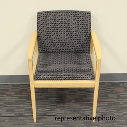[#B8-44] SIDE  CHAIR, 6205/5999,BLK/ GRAY SQUARES