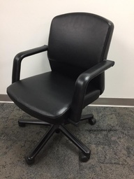 [#B13-56] LOW BACK TASK CHAIR LOOP ARMS, BLK/BLK
