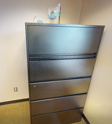 [#D12-10] 5D Lateral Filing cabinet, blk