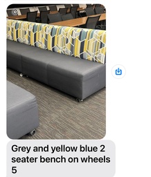 [#B6-5] Grey, Yellow &amp; Blue bench (2 seat)