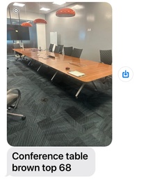 [#C7-68] Conference Table Large, Brown Top