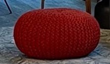 [#B11-40] OTTOMAN - RED POUFF