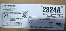 [#K3-29] CASE OF CEILING TILES 24" X 24" WHITE (MODEL#2824A)