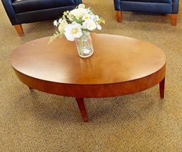 [#C3-16] Oval coffee wood table