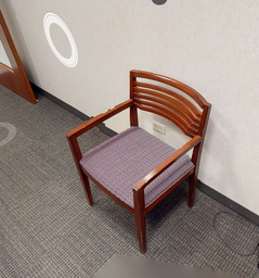 [#B9-12] Purple Guest Chairs (dark wood)