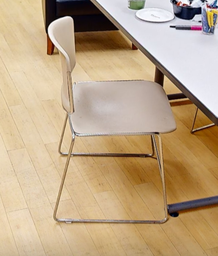 [#B8-6] Tan side chair no arms