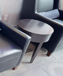 [#C11-6] Small round side table, wood