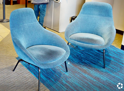 [#B12-6] Blue lounge chair