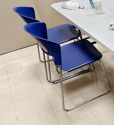 [#B8-5] Blue side chair no arms