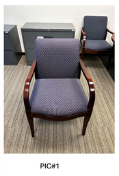 [#B9-1] GUEST CHAIRS - FULL BACK, BLUE WITH PATTERN, GUNLOCKE